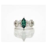 Platinum GIA Natural Alexandrite Diamond Ring