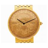 Corum 18kt Yellow Gold 1902 $20 Coin Quartz Watch