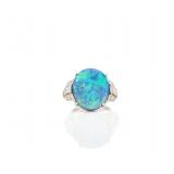 Antique J.E. Caldwell 18kt Gold Opal Diamond Ring