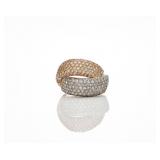 Vintage 14kt Two Tone Pave Set Bypass Diamond Ring