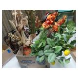Faux plants flowers vase