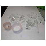 10 pc glass fire king pink cup and more crystal