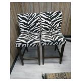 Pr zebra stripe bar stools 29' seat height