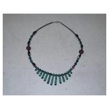 Green malachite & hematite necklace 18'