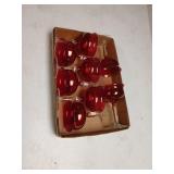 8 clear and Ruby glasses stems 5.75'  tall