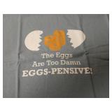 eggs are to dam eggs pensive t- shirt new sz