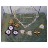 9 floating candles in a heart wire basket 3