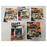 5 Hot Wheels cars mint in package 2003 nascar