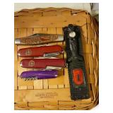 5 knives, 4 pocket knives