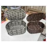 2 hinged baskets 12.5 and 11.5 inches.