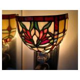 Leaded stained glass, night light works.