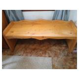 Pine wood, bench, 48 inches wide.