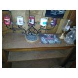 Large candle holder with new candles and more