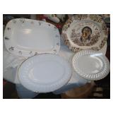 4 platters milk glass Turkey bath and body works.