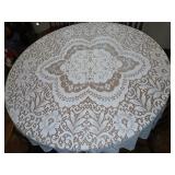 Round Table cloth vintage 62 inches wide.
