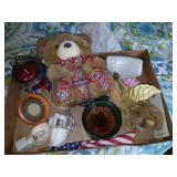 Candles, mini locks, bear vase more.