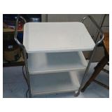 Vintage enamel metal rolling kitchen cart 25 x 31