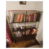 Vintage bookshelf w/ books and contents 47 x 62