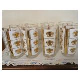 8 mid-century drinking glasses