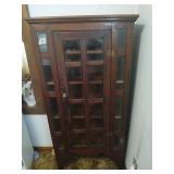Mission style display cabinet 28.5 by 59.5 tall.