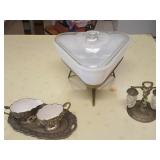 Mid-century serving dish, salt and pepper shakers