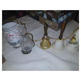 Bells and a large CB slogan glass.