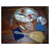 Dresser mirror stick pin, hand mirror and more.
