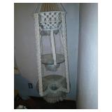 Macrame hanging table vtg mid-century 79' long