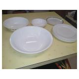 Correlle ware dishes and more.