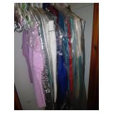 All the vintage women's clothes in closet