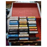 Case full of a track tapes vintage