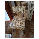 Mid-century sewing chair with contents