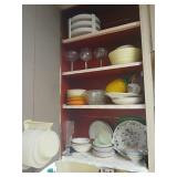 Contents of 3 kitchen cabinets.