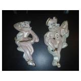 To mid-century chalk Harlequin figures Miller