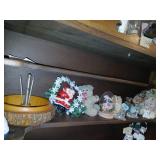 Contents of shelf bear, dear Santa more.