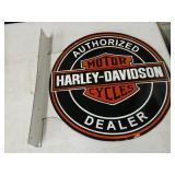 Vtg porcelain Harley Davison dealer flange sign