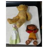 Lot of 3 vtg Teddy bear and 2 dolls repairs