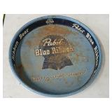 Pabst blue ribbon beer, tin tray,13.5 inches.