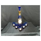 Murano/Ventian Wine Decanter and 5 Glasses