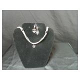 Texas A&M Earrings & Twine Necklace