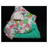 Twin Tropical Comforter, Sham and Flamingo Sheet S