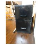 Black 2 Drawer File Cabinet w/Key