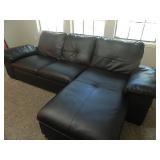 Black Leather Like Modular Sofa