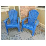 2 Plastic Adirondack Style Chairs