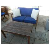 Teak Sofa w/ Cushions and Table