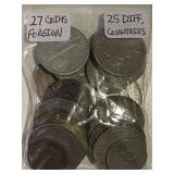 27 Foreign Coins 25 Different Countries