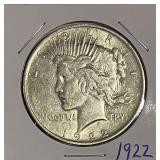 US 1922 Silver PEACE $1