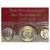 US (3) 40% Silver 1976S UNC Set Type I $1