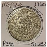 Mexico 1960 Silver Peso