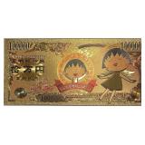 Stunning Anime 24K GOLD Banknote- click image